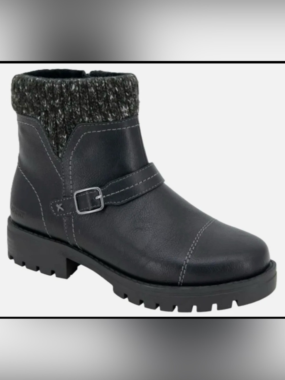 New•JSport Women’s Black Knit-Cuff Ankle Boots. Sz. 11.